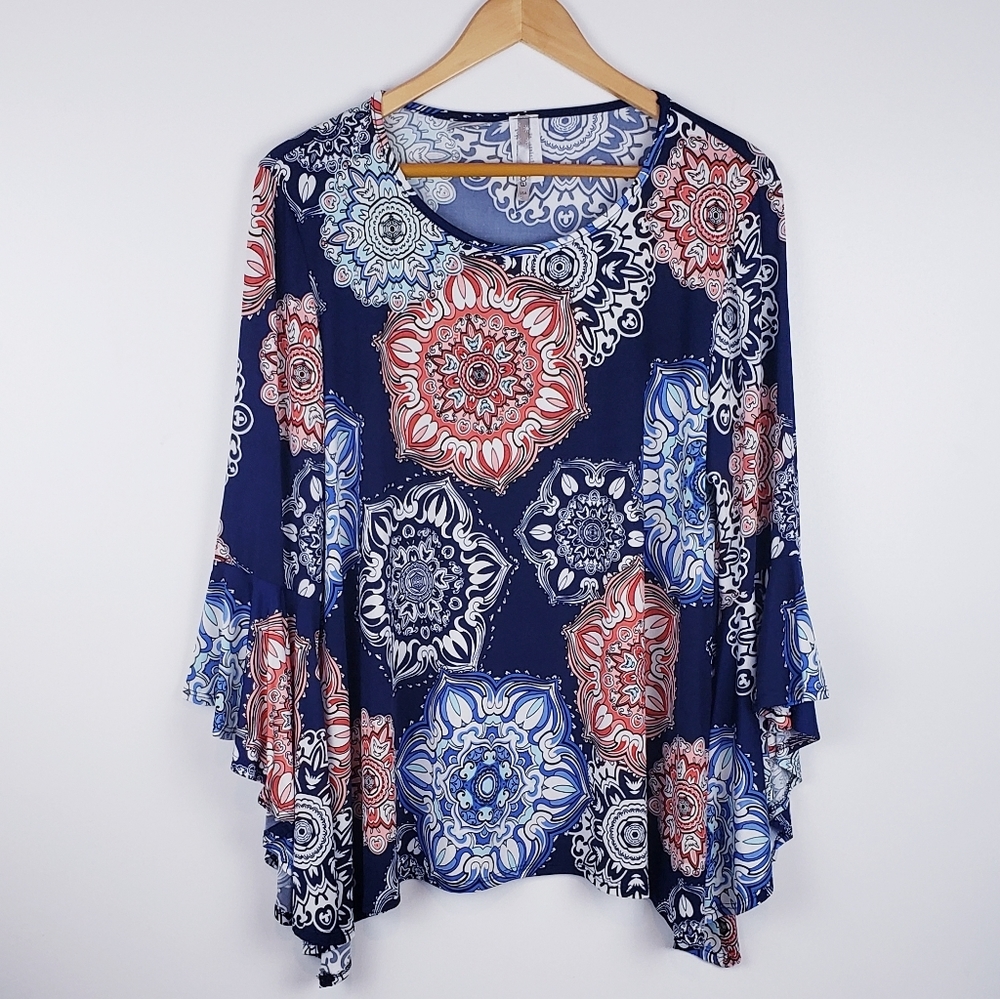 💥3for$20💥 Plus size multi blue top